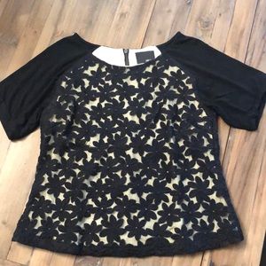 Anthropologie GREYLIN Lace Overlay Top